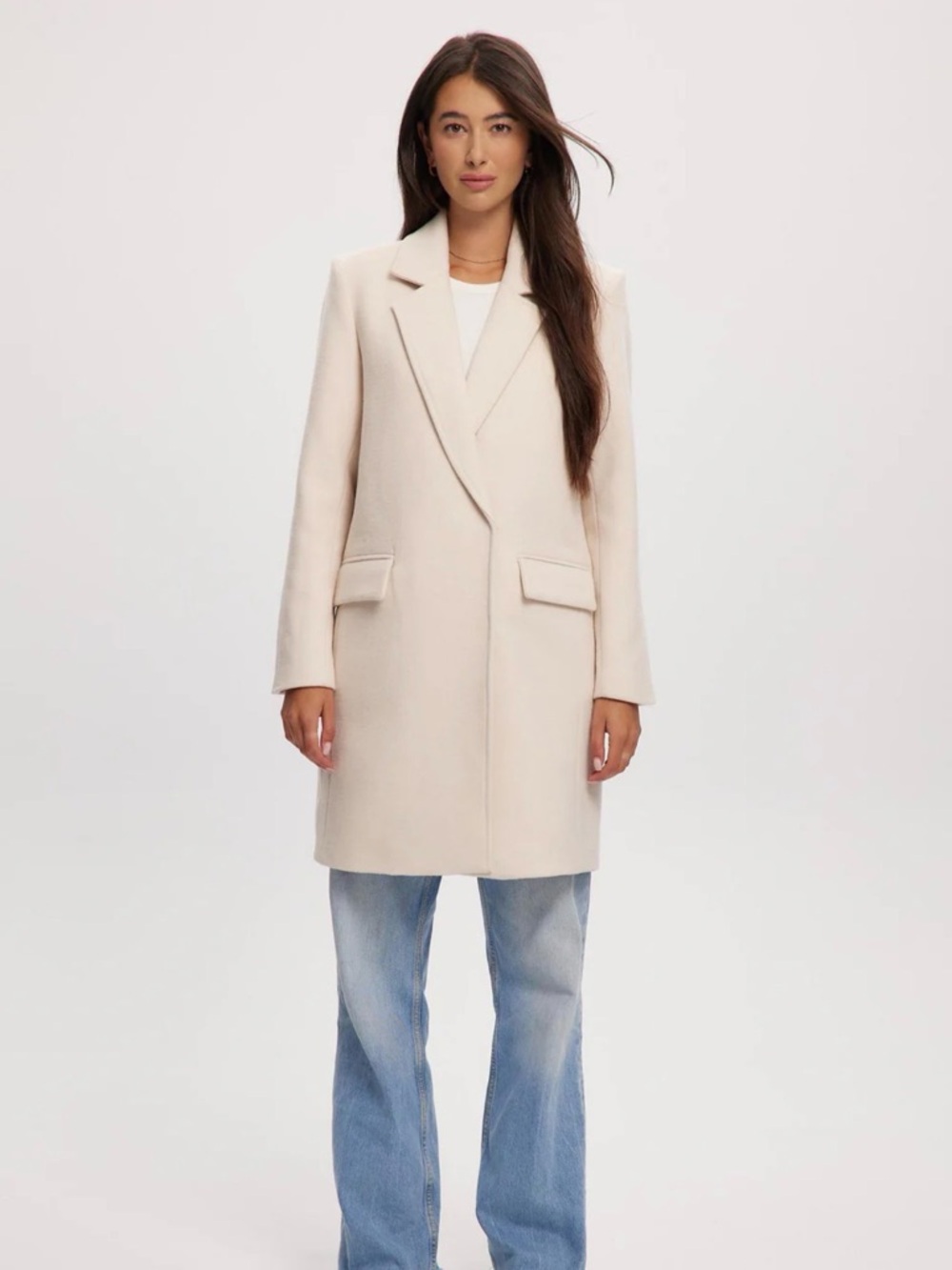 Noize Cream Tailored Trench Coat